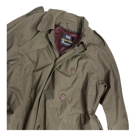 LONDON FOG Vintage Y2K Business Casual Luxury Long Trench Winter Coat Mens 42R - Picture 7 of 8